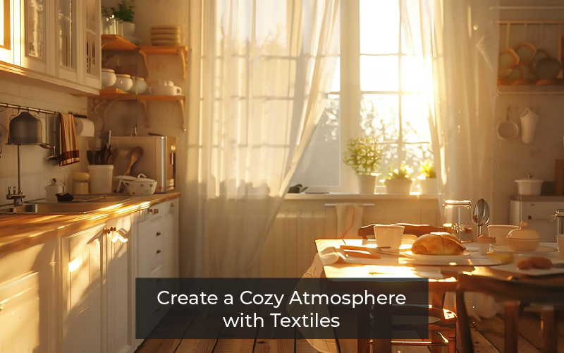 Cozy atmosphere with textiles in kitchen